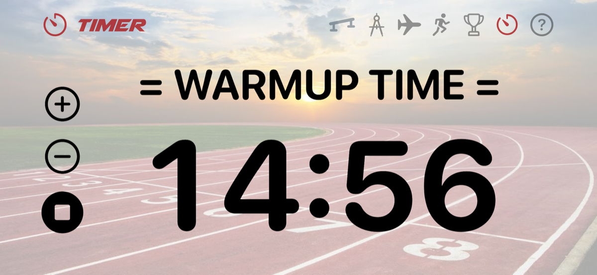 JumpRail warmup timer screen